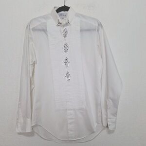 Elizabeth Jackson Rhinestone Embellished Old Money Button Down Shirt Size S